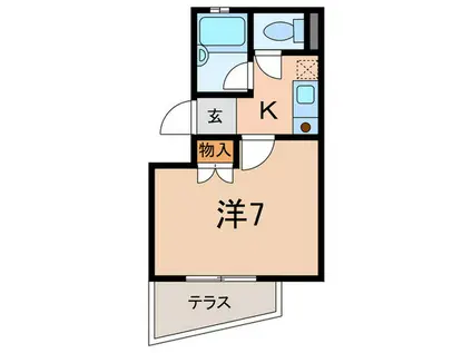 ノースコート(1K/1階)の間取り写真