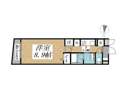 クリオ ラモード学芸大学II(1K/2階)の間取り写真