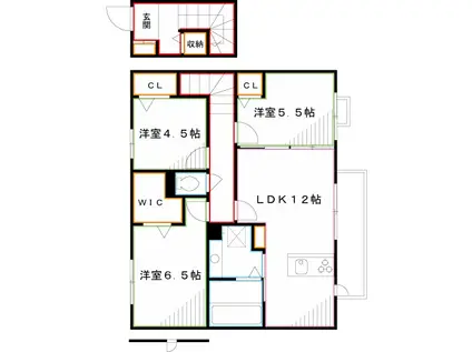 パティオ ベルデA棟(3LDK/2階)の間取り写真