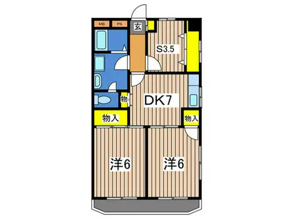 サンハイツ名瀬(2SDK/2階)の間取り写真