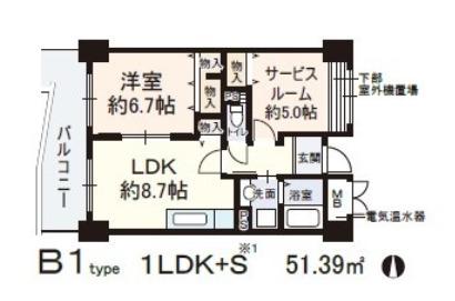 ソラーレN(1SLDK/7階)の間取り写真