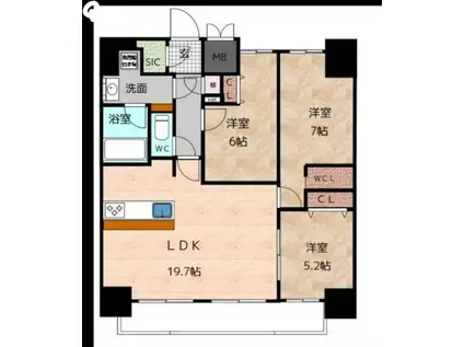 CERESDAIMON(3LDK/14階)の間取り写真