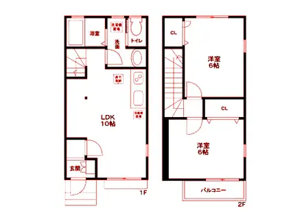 フォレストパーク西谷A(2LDK/1階)の間取り写真