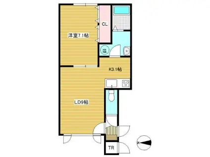 CLOVER A・B(1LDK/1階)の間取り写真