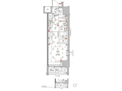 クレイシアアイズ三田(1K/3階)の間取り写真