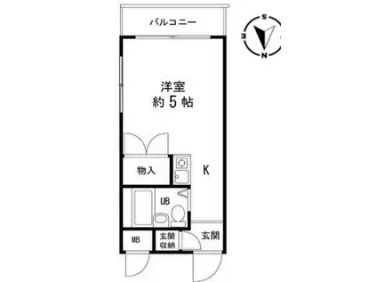 エトワール山王(ワンルーム/2階)の間取り写真