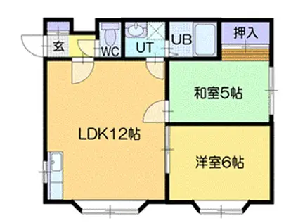 原田ハイツⅡ(2LDK/2階)の間取り写真