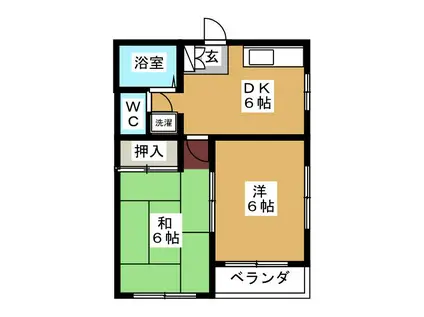 ライトハウスセキネ(2DK/2階)の間取り写真