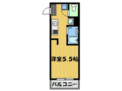 WALEA LIKO(ワンルーム/3階)の間取り写真