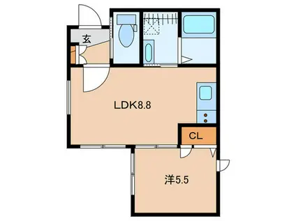 HIKARIE(1LDK/1階)の間取り写真