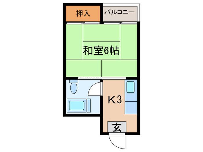 セイビハウス(1K/3階)の間取り写真