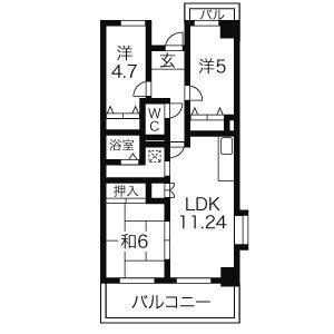 あおいマンション(3LDK/2階)の間取り写真