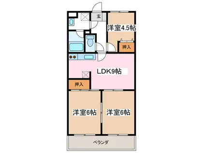 シャルマンMY(3LDK/1階)の間取り写真