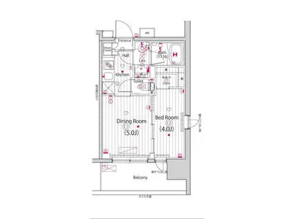 ガーラ・プレシャス川崎西口(1DK/7階)の間取り写真