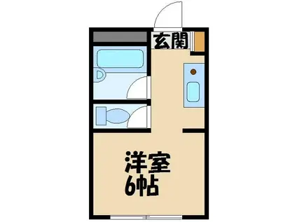 サンビレッジ仏子II(1K/3階)の間取り写真