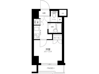 ルーブル白金高輪(1K/10階)の間取り写真