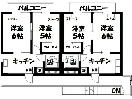 コーポシャルマン(2K/2階)の間取り写真