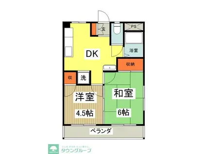 第一コーポミハル(2DK/2階)の間取り写真