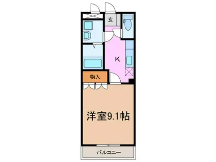 エクセルハイム(1K/1階)の間取り写真