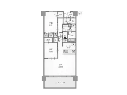 レーベンリゾシア熱海シーサイドタワー10階(2LDK/10階)の間取り写真