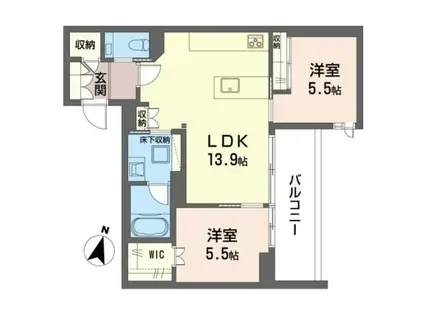 アロン・ド・赤堤(2LDK/1階)の間取り写真