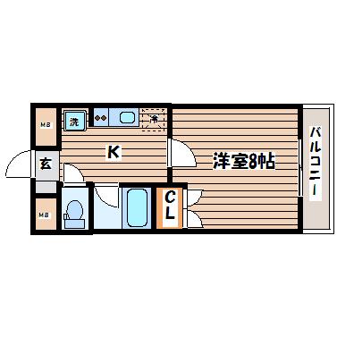 コージーコートこもれび館(1K/1階)の間取り写真