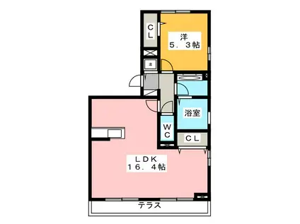 グランデタカオカ A(1LDK/1階)の間取り写真