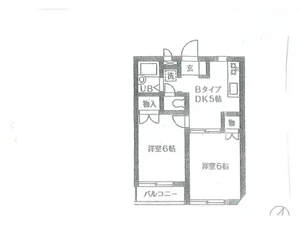 スカーラ幡ヶ谷(2DK/2階)の間取り写真