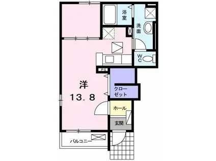 アンジュロ(1SK/1階)の間取り写真