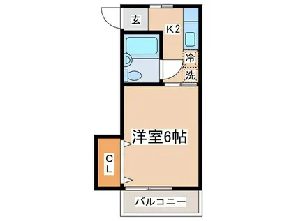 ストークハイツ諸星(1K/1階)の間取り写真