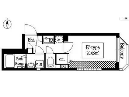 ザ・ルームズ武蔵小山(1K/4階)の間取り写真