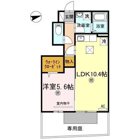 サンクチュアリ(1LDK/1階)の間取り写真