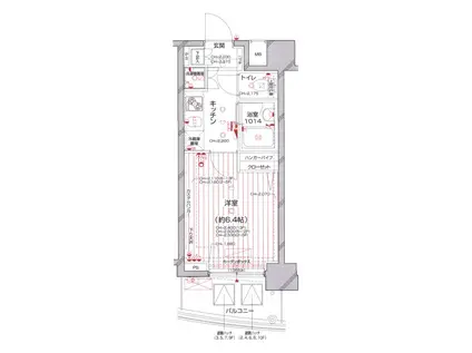 パレステュディオ中目黒(1K/4階)の間取り写真