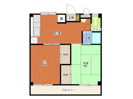 メゾンサノ(2DK/3階)の間取り写真