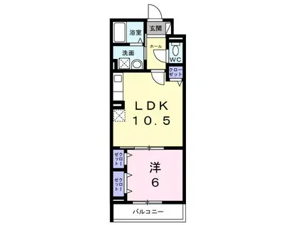 神崎町アパート(1LDK/3階)の間取り写真