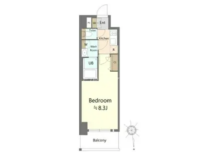 エスリード大阪グランゲート(1K/10階)の間取り写真