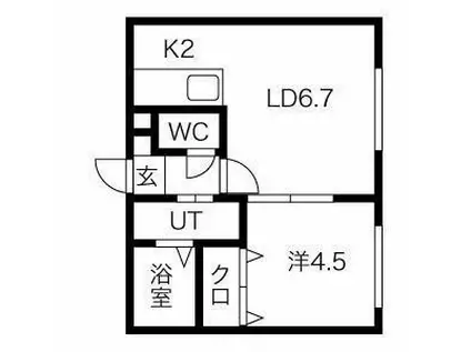 MAISON KAMUY HOKUDAIMAE(1LDK/5階)の間取り写真