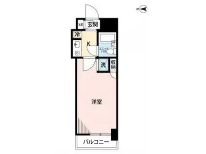 クレッセント西荻窪(1K/4階)の間取り写真