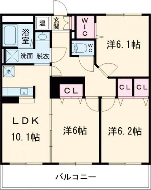 PARK VILLAGE松代(3LDK/2階)の間取り写真