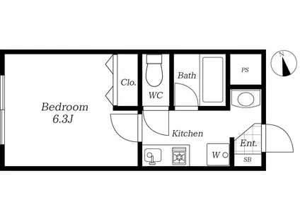 ARIA EBIS(1K/3階)の間取り写真