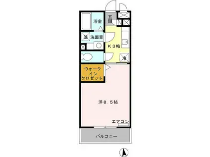 D-ROOMロイヤルパルク B202(1K/2階)の間取り写真