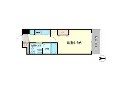 アーデンタワー本町イースト(1K/14階)の間取り写真