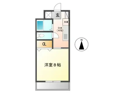 ジョイハウス新涯(1K/3階)の間取り写真