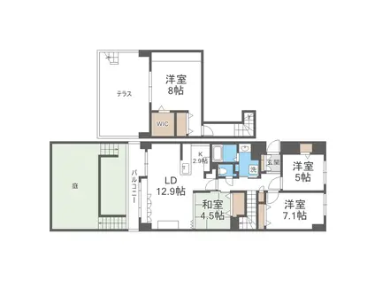ダイアパレス月寒中央通(4LDK/1階)の間取り写真