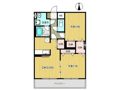 パミール大成(2DK/2階)の間取り写真