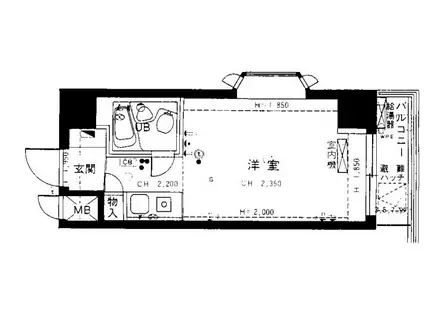 マートルコート中目黒(ワンルーム/3階)の間取り写真