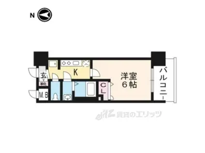 ヴィラ七条西洞院(1K/8階)の間取り写真