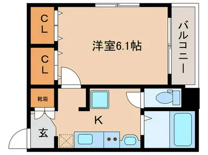 MELDIA城北公園通(1K/2階)の間取り写真