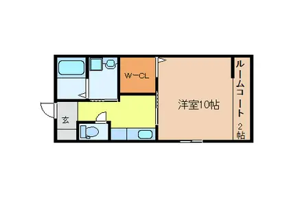 ソレアード愛宕(1K/1階)の間取り写真