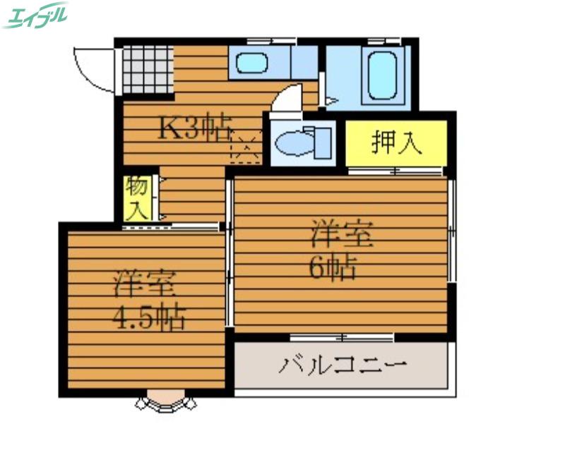メゾンAKI(2K/1階)の間取り写真